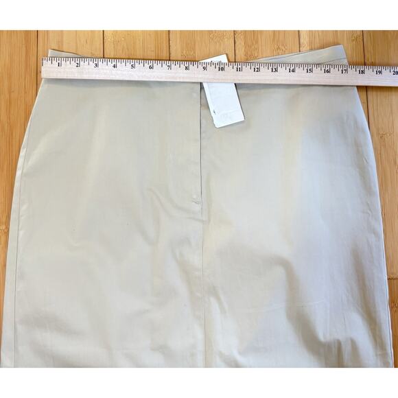 Faconnable Sz 14 NWT Maxi Skirt Women's Beige Classic Chino Office Career - Picture 4 of 8